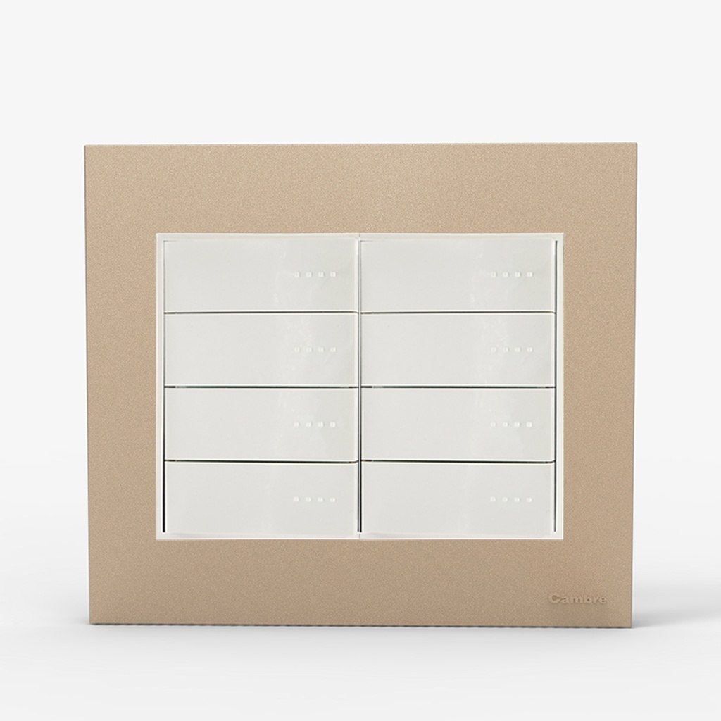 TAPA Y DISTANCIADOR BAUHAUS 8 MODULOS CHAMPAGNE