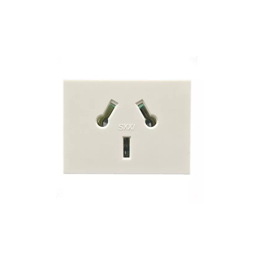 MODULO TOMA BIPOLAR + BIPOLAR C/TIERRA - BLANCA
