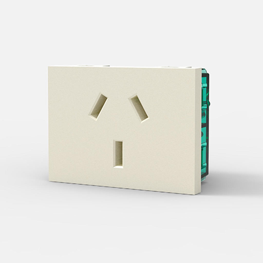 MODULO TOMA CON POLO A TIERRA 20A. - BLANCA