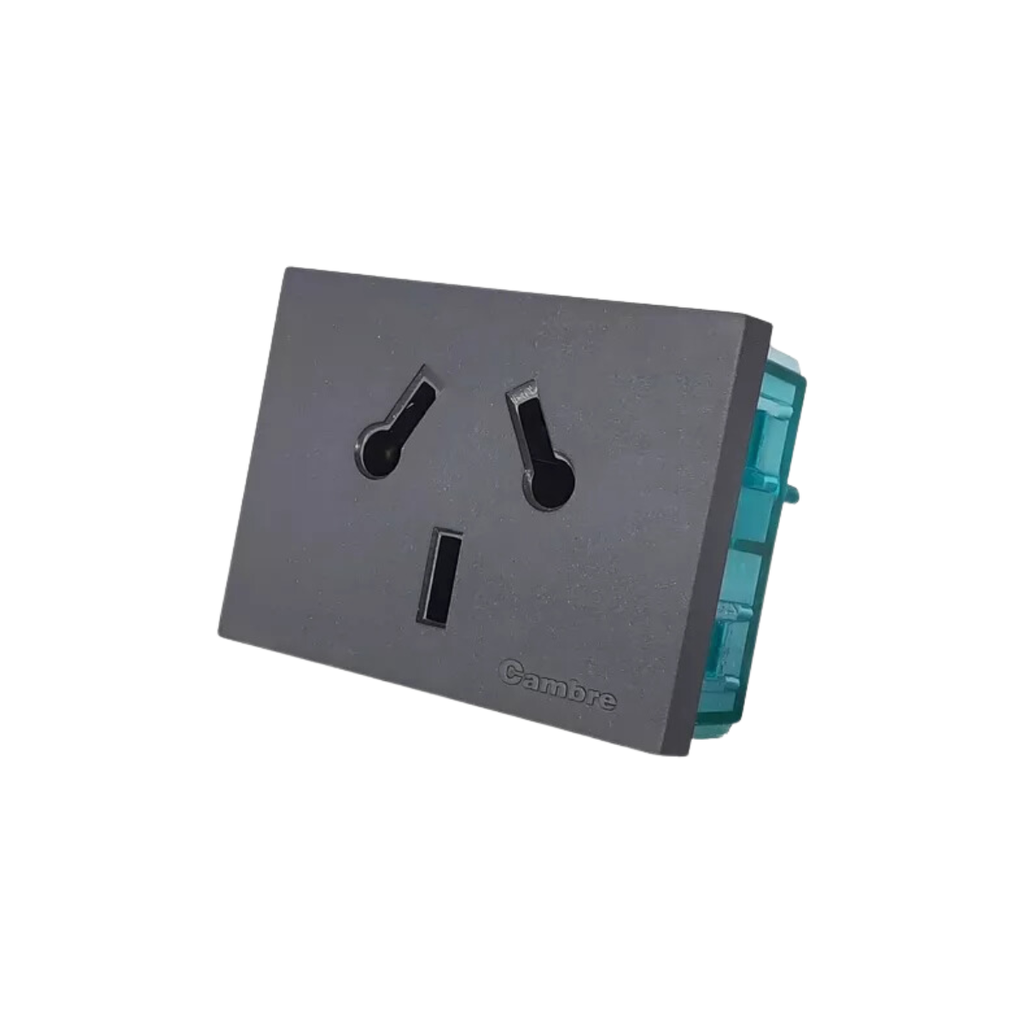 MOD.TOMA BIP.+ BIP. C/TIERRA - GRIS