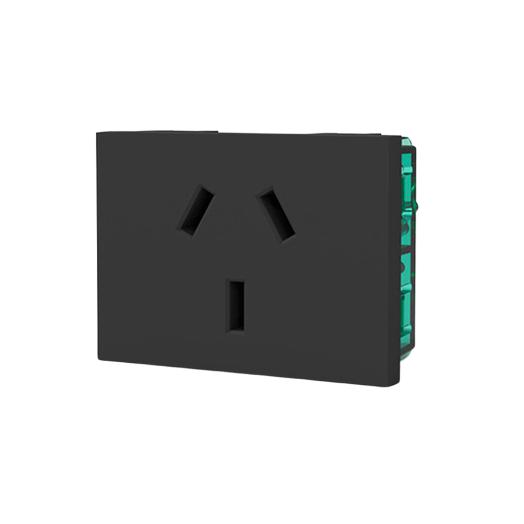 MODULO TOMA CON POLO A TIERRA 20A. - GRIS