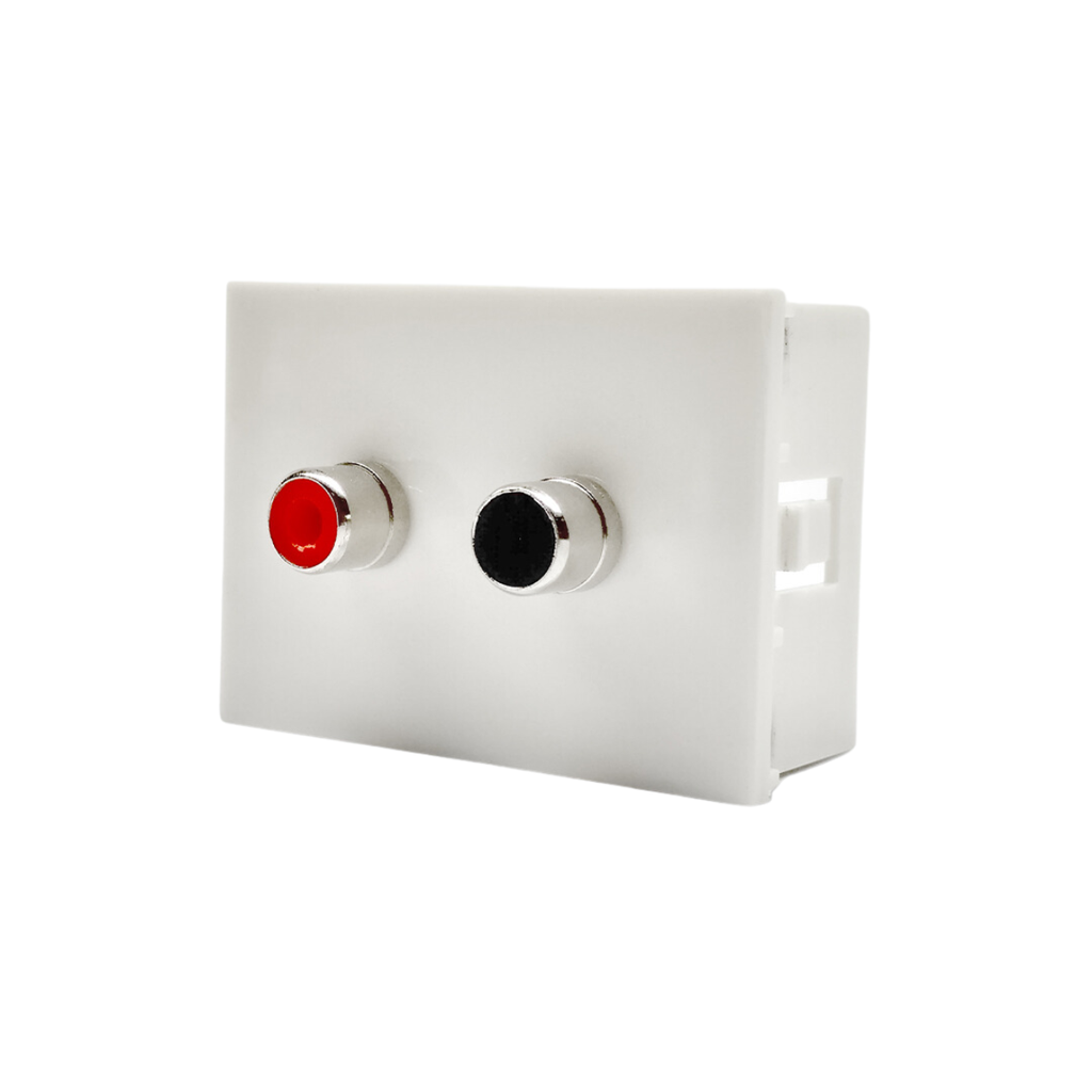 MODULO CONECTOR TOMA PARLANTE RCA - BLANCA