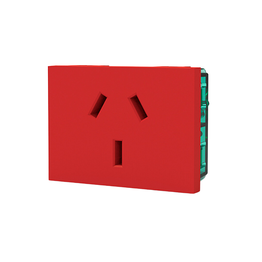 MODULO TOMA C/TIERRA PARA ENERGIA ESTABILIZADA - ROJOS