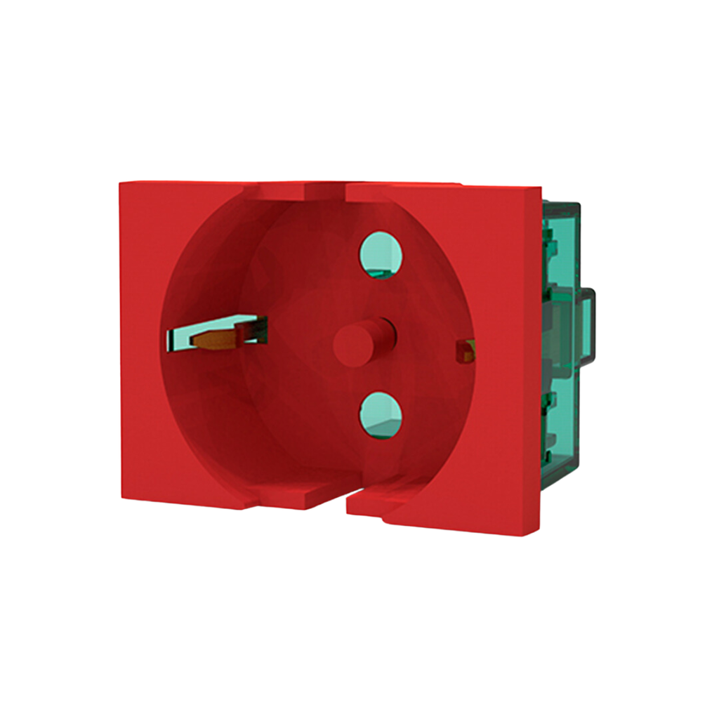 MOD.TOMA SCHUKO POLARIZADO P/ENERGIA ESTABILIZADA - ROJOS