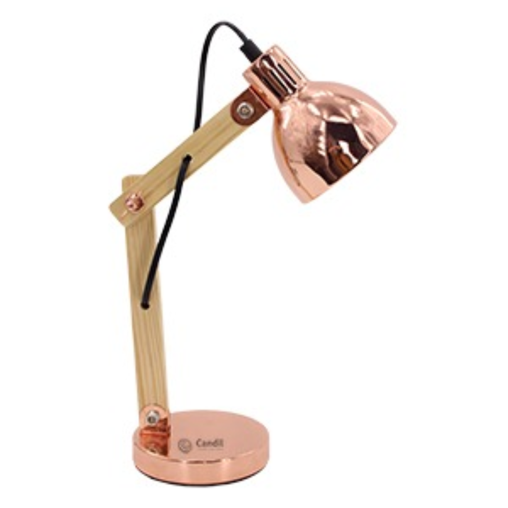 LÁMPARA DE ESCRITORIO E14 W: 12cm
H: 37,5cm
D: 12cm  