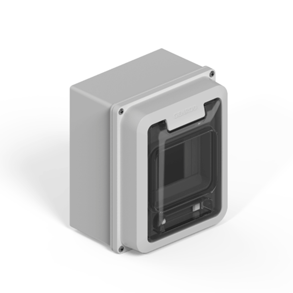 Caja IP65 p/4 polos DIN  - gris