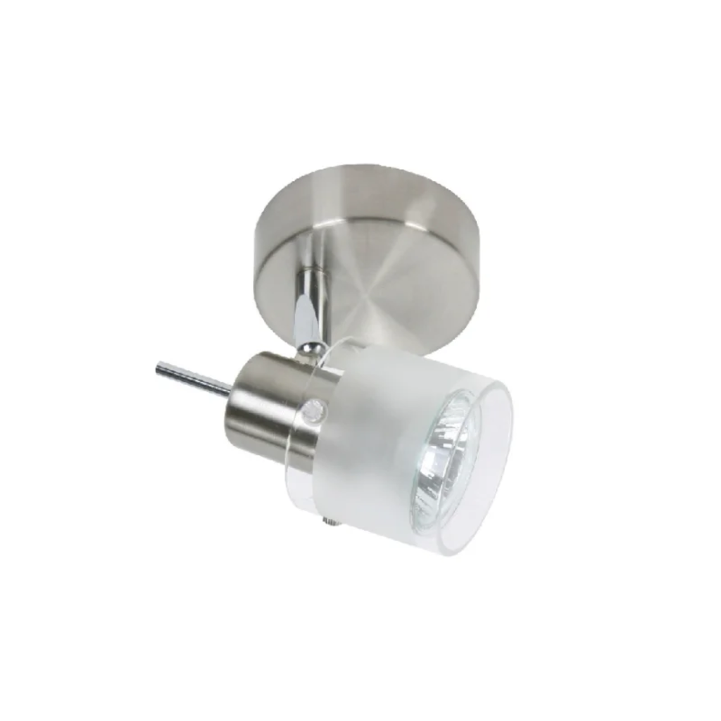 CUBA I - APLIQUE 1 LUZ VIDRIO BISELADO GU10 NIQUEL MATE