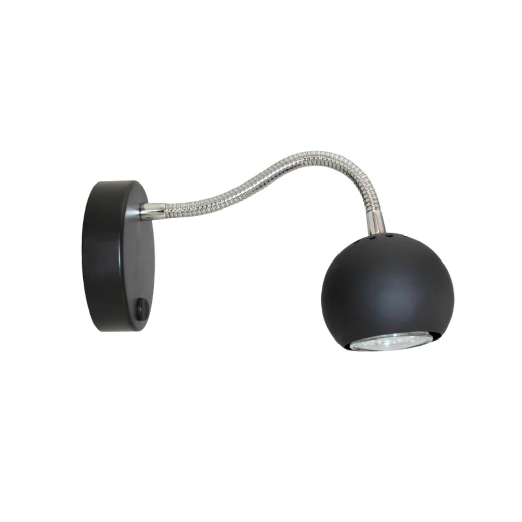 VENUS CABECERA - APLIQUE CABECERA REGULABLE NEGRO DE 1 LUZ GU10