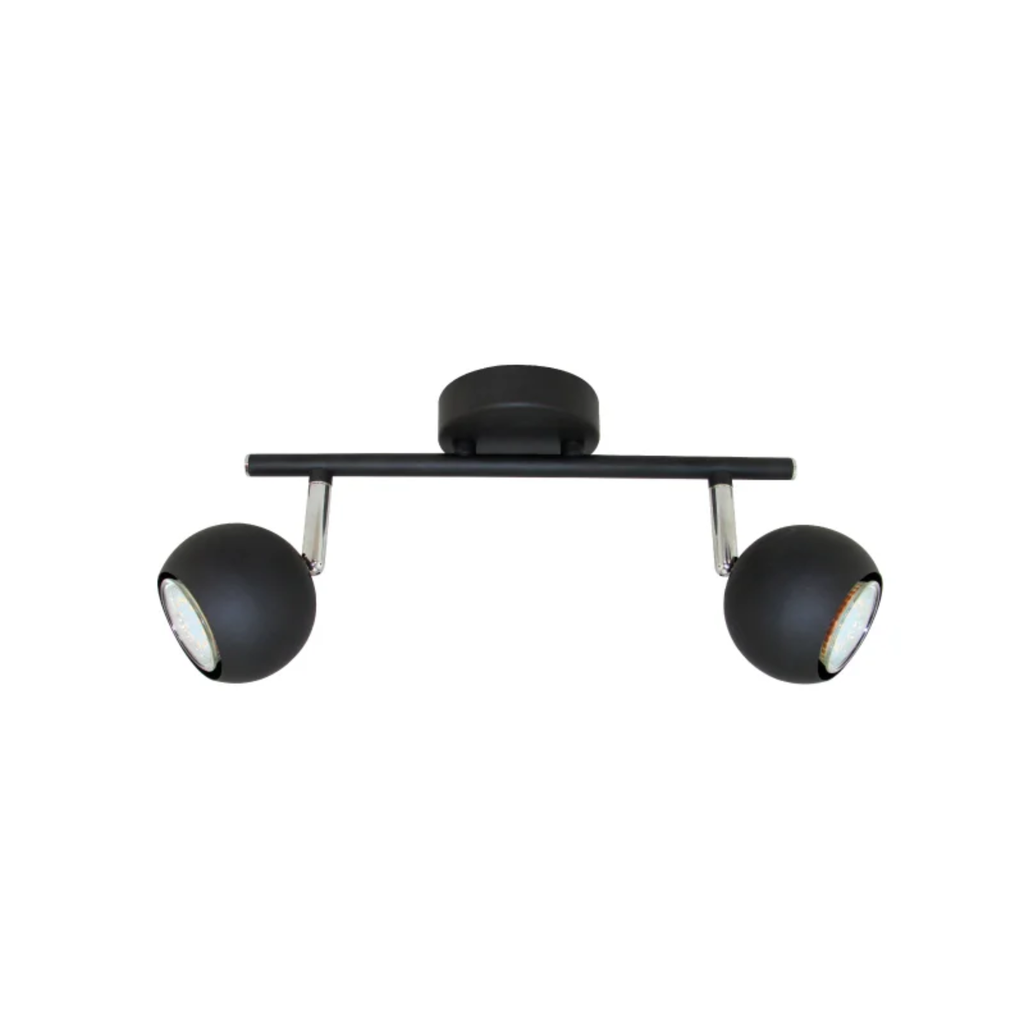 VENUS II - APLIQUE 2 LUCES BOCHA GU10 NEGRO