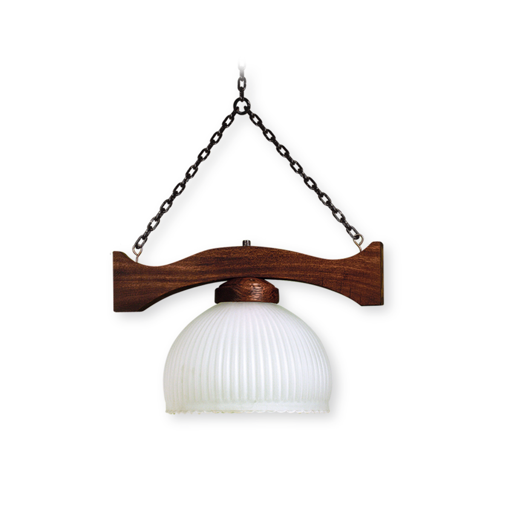 COLGANTE RUSTICO 1 LUZ TULIPA DE VIDRIO SATINADO