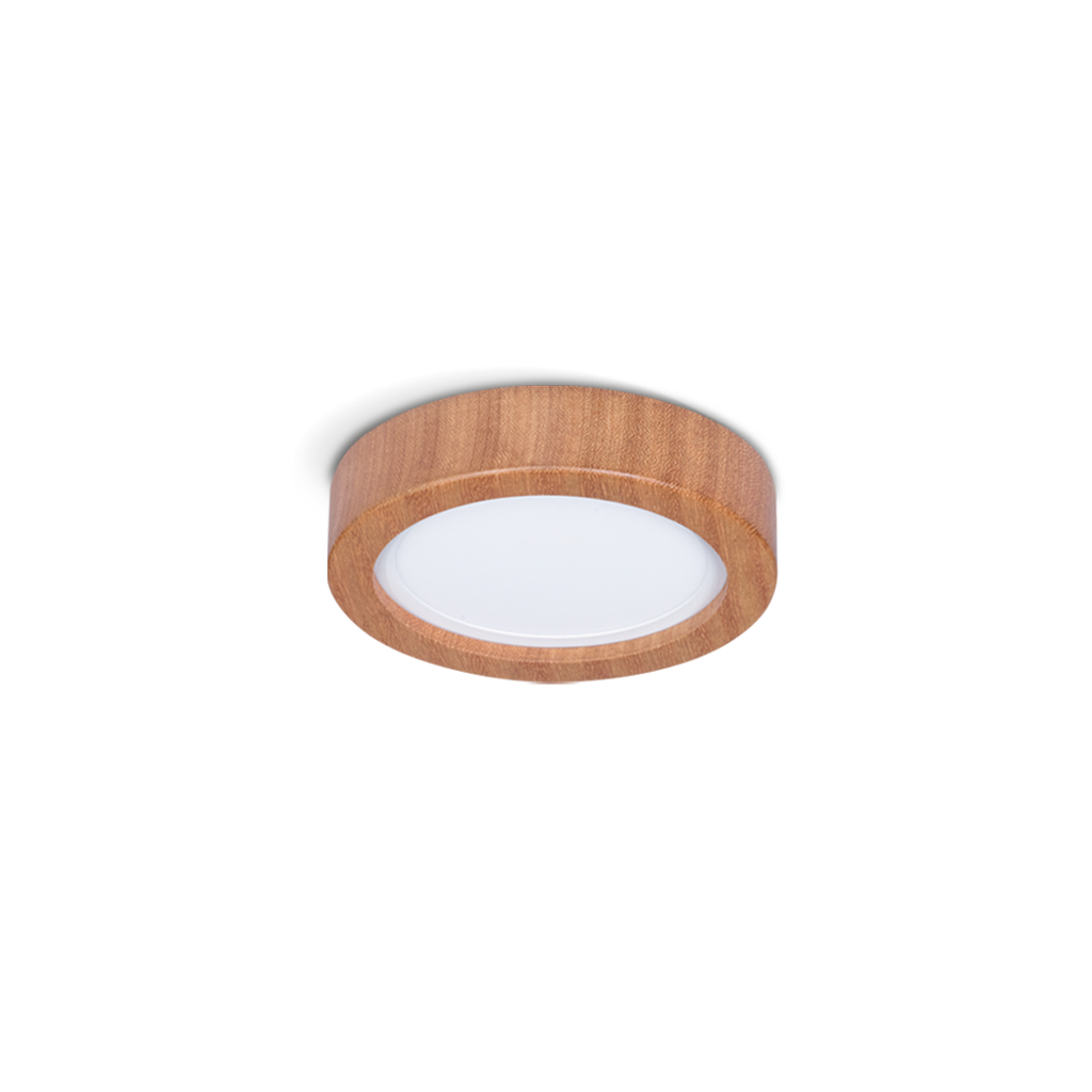PANELES DE MADERA CIRCULAR DE 18,5 CM DE DIAMETRO CON LUZ FRIA O CALIDA DE 12W EN MADERA DE ROBLE