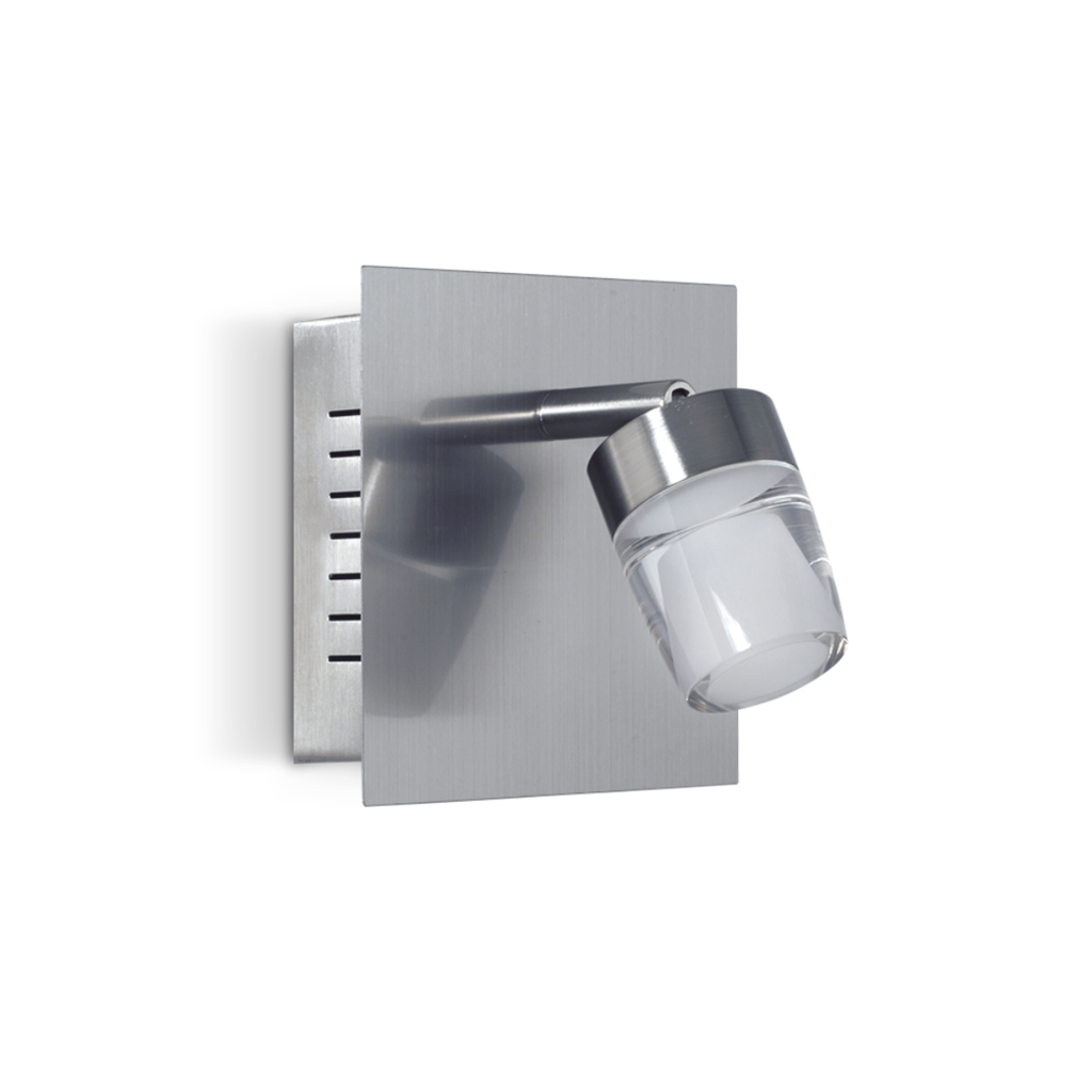 Spot 1L base platil; tulipa acrilico en led 1x5w