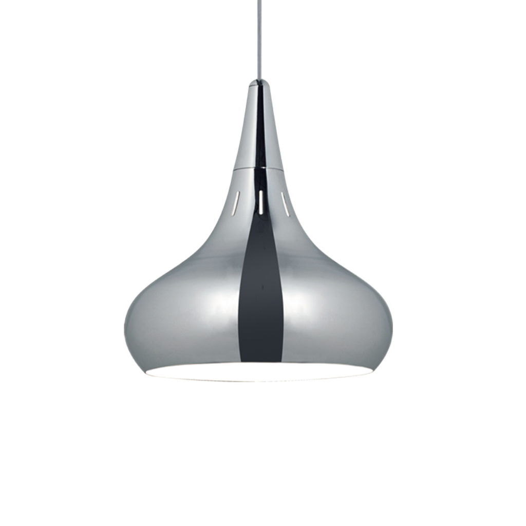 Colgante de chapa cromo; ø36cm para E27