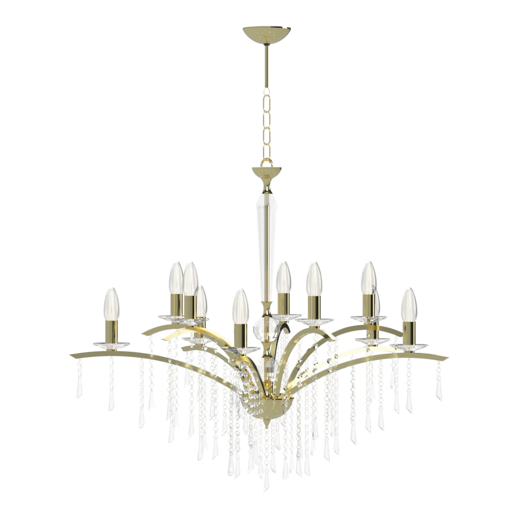 ARAÑA CROMO O ORO 10 LUCES