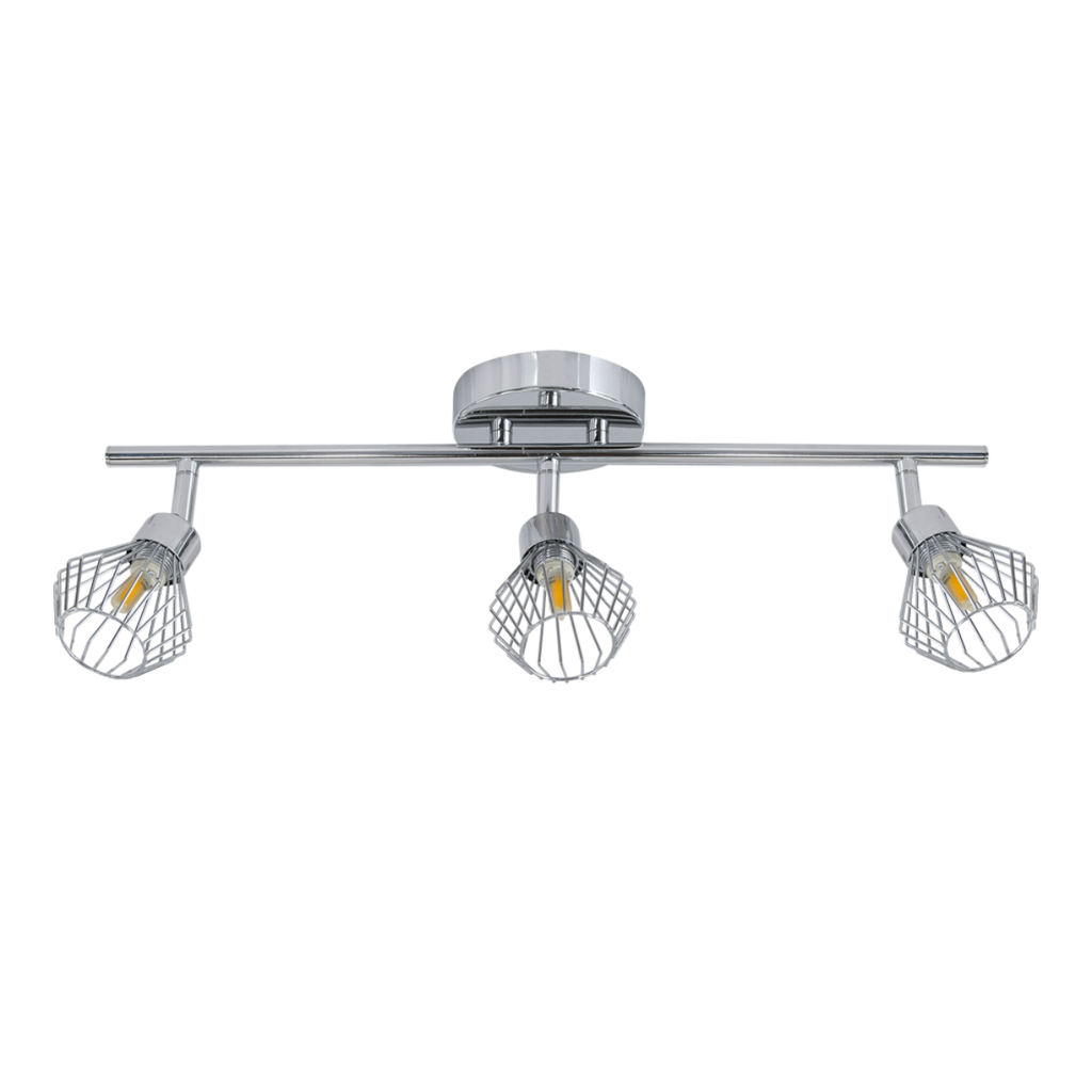 Dis-Spot 3 luces cromo con reja para lampara G9