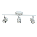 Spot de chapa de 3 luces blanco con detalle cromo