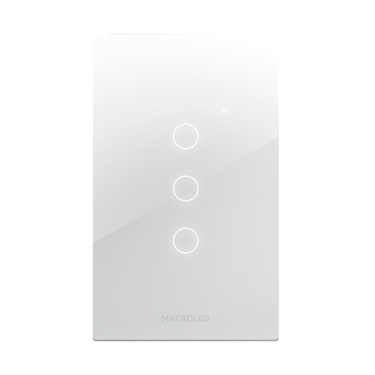 Tecla smart 10A 3 canales Macroled blanco