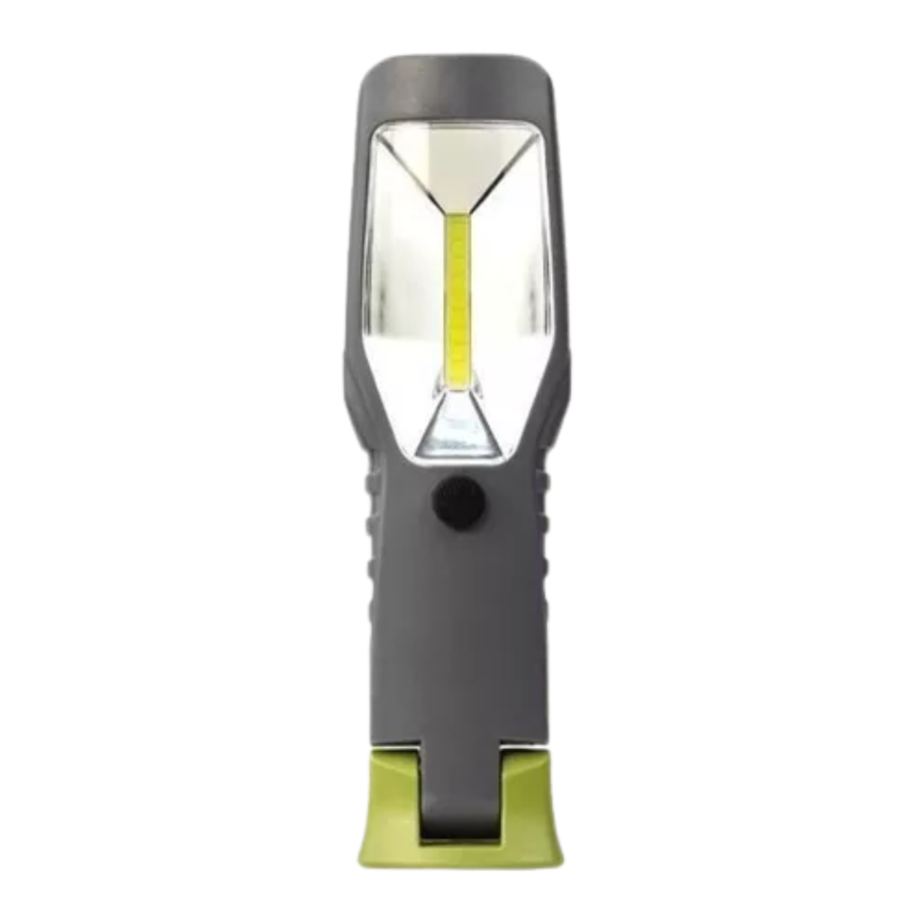 Linterna Cob led - Estación de carga USB - Apto intemperie - Base magnética  con imanes - Gancho plegable y giratorio - Batería de Litio - Cargador 220V + 12V  p/auto + cable USB  incluidos - Autonomía aproximada 8 /4Hs.