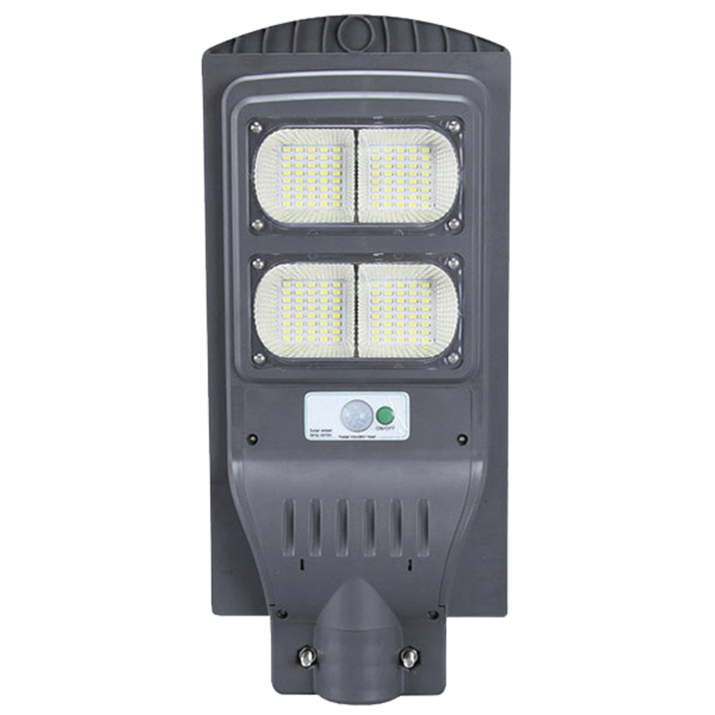 Luz  Solar Garden inalámbrica  60WLED - Recargable - Batería de litio incorporada Apto intemperie IP65 - Control Remoto incluido - Modo automático encendido noche apagado de día - Temporizador + Sensor Mov.enc. 3 / 5 / 8Hs. seleccionable -  Sensor de Movimiento - Enc. / Apagado manual - Ajuste de Brillo KIT DE INSTALACION (BARRAL) Y MONTAJE SIN CARGO