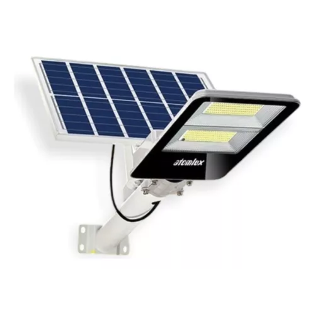 Luz  Solar Street inalámbrica  130WLED - Recargable - Batería de litio incorporada Apto intemperie IP65 - Control Remoto incluido - Modo automático encendido noche apagado de día - Temporizador enc. 3 / 5 / 8Hs. Seleccionable - Apagado manual -  KIT DE INSTALACION (BARRAL) Y MONTAJE SIN CARGO