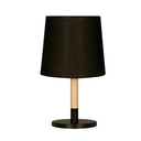 Lampara mesa de madera con pantalla; H32cm Negro