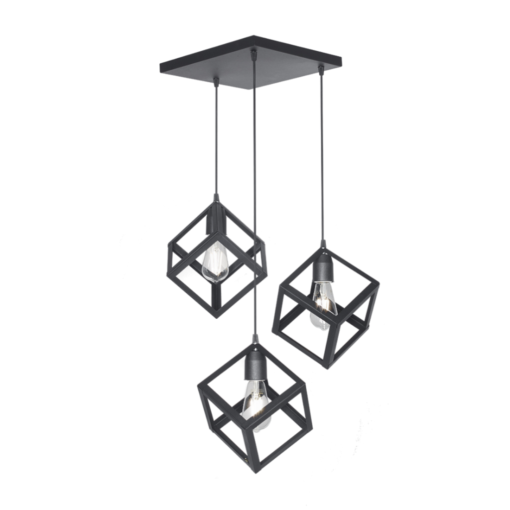 Colgante de 3 luces "CUBO" (Base 300x300 mm.)