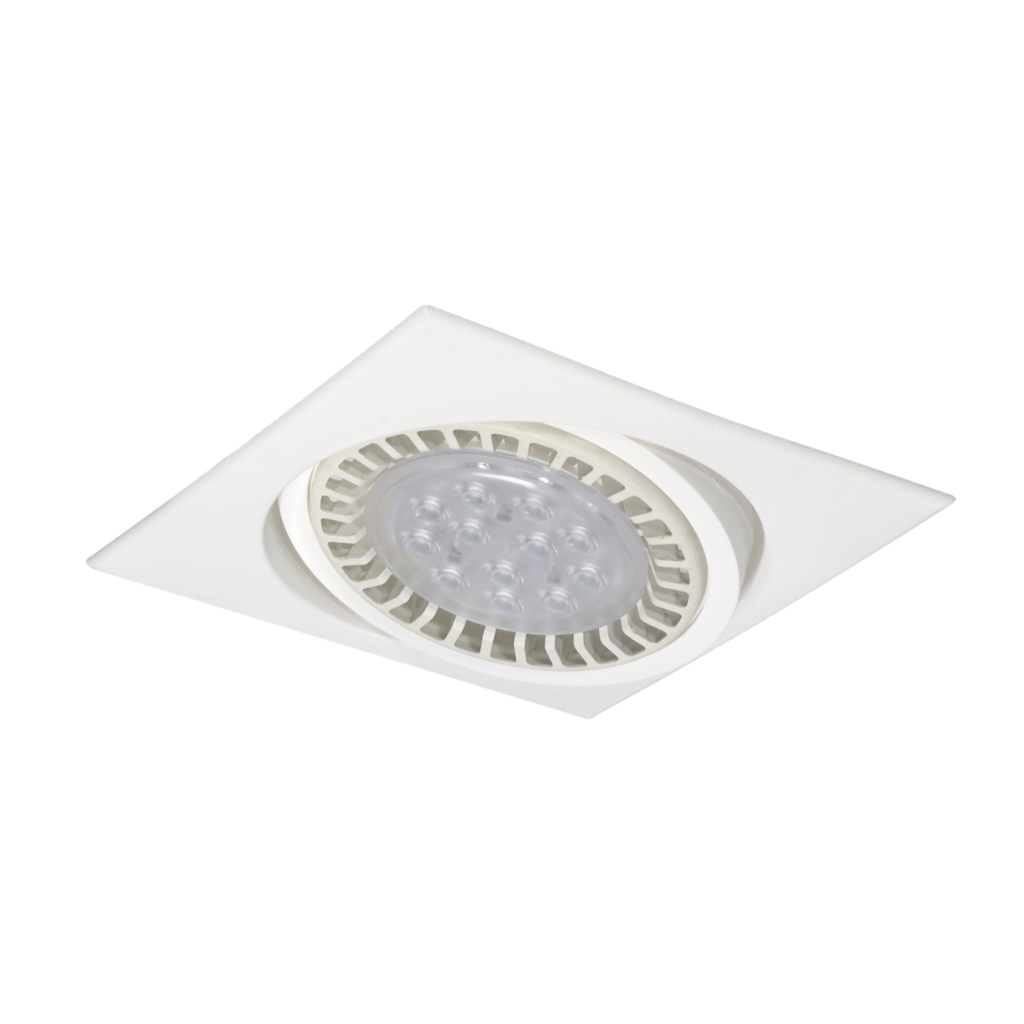 Spot de embutir 160 x 160 mm. de pvc p/AR-111