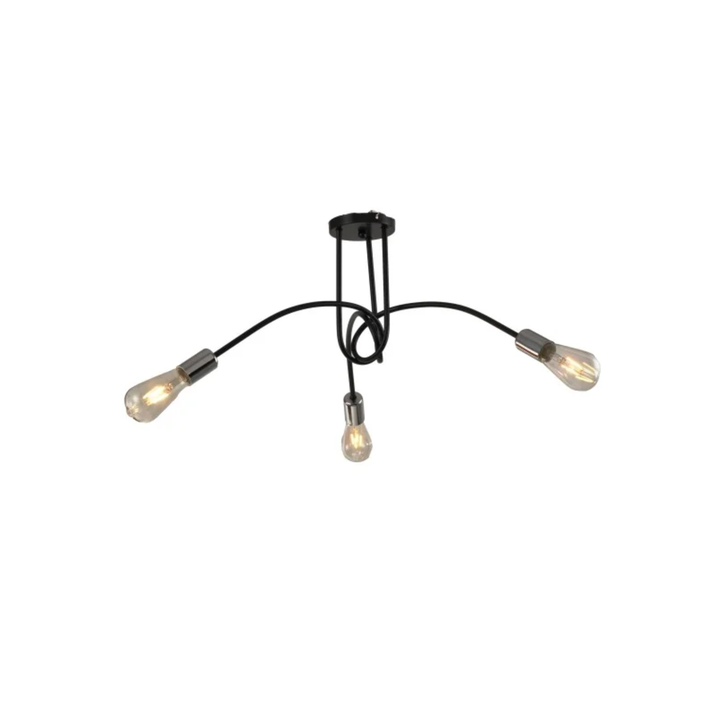 CHARLY - APLIQUE 3 LUCES E27 NEGRO CABEZAL CROMO