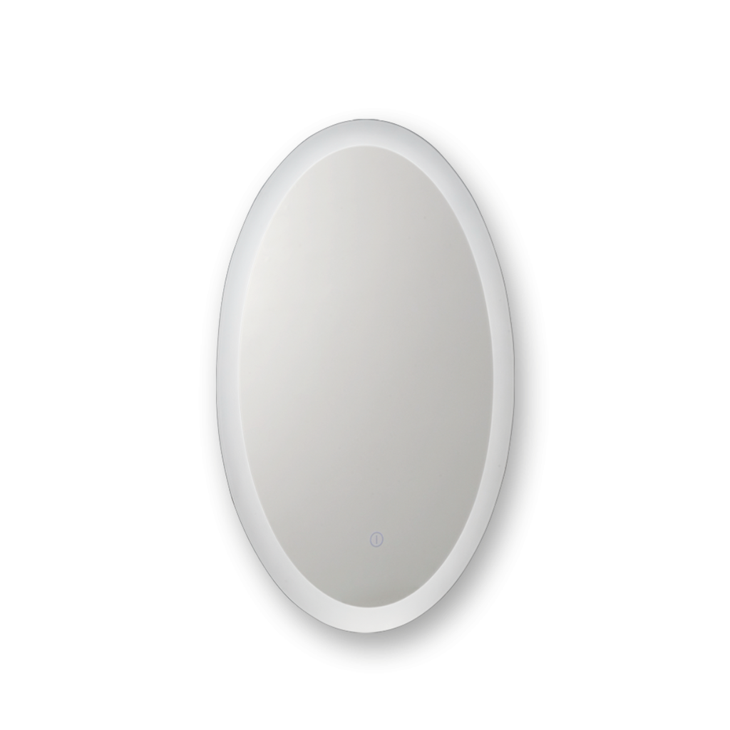 Espejo ovalado vertical de 40x60cm, luz calida; touch; 14w led en todo su contorno 