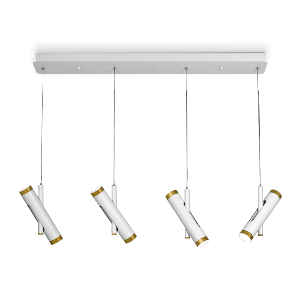 Colgante de 4 luces con movimiento para led de 24w BLANCO