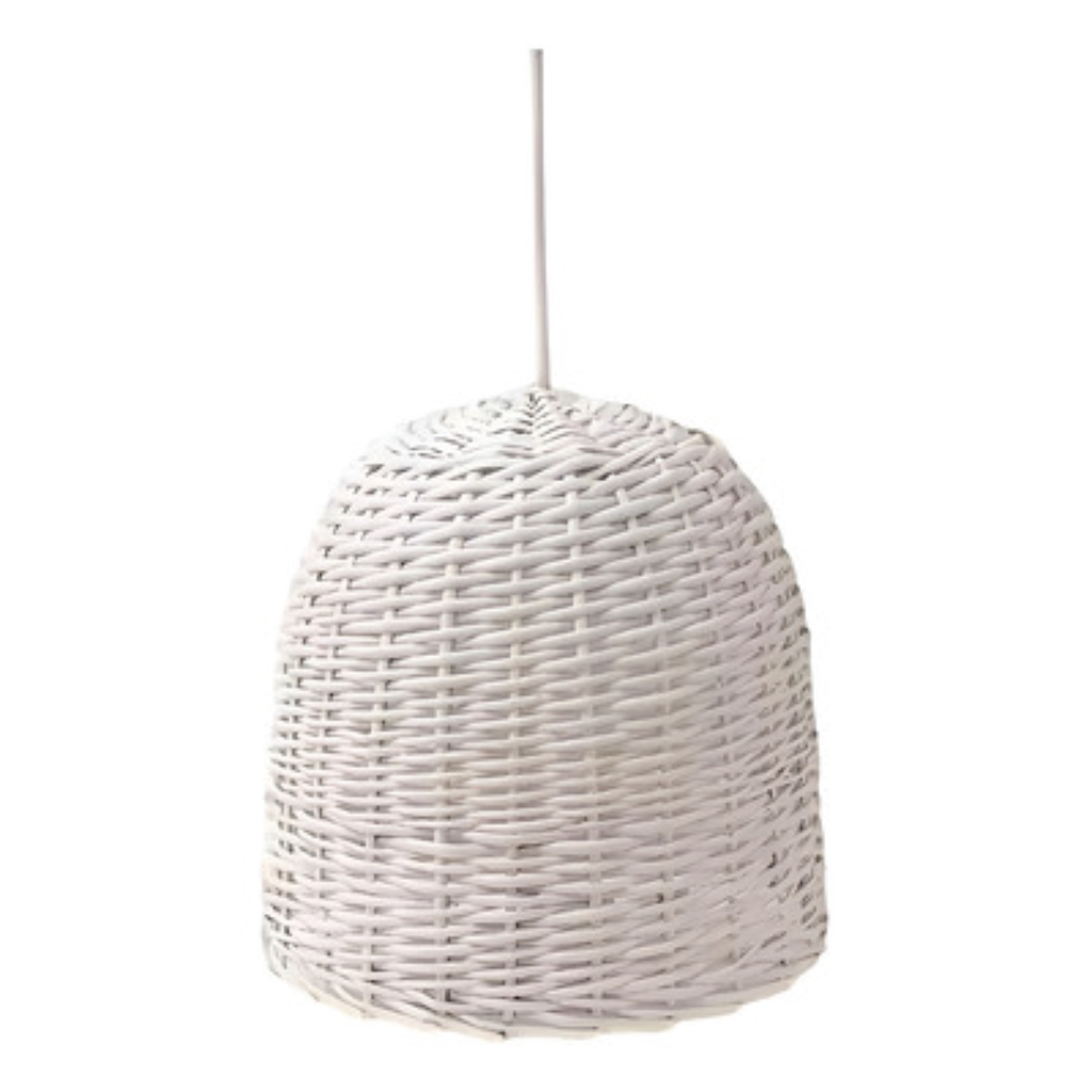 Dis-CAMPANA DE MIMBRE BLANCA 40X30 TEJIDA