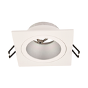 ARTEFACTO DE EMBUTIR CUADRADO ANTIDESLUMBRANTE DICRO X1 FIJO ALUMINIO BLANCO-CROMO