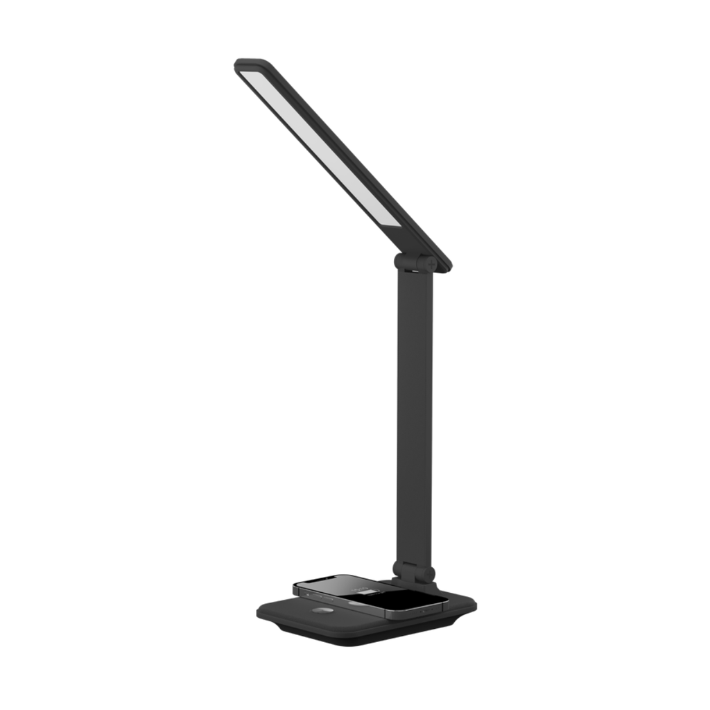 LAMPARA LED VELADOR NEGRO, 8W 600LM, AC100-240V, RA>80, BLANCO CALIDO, DIMEABLE, CARGADOR INALAMBRICO