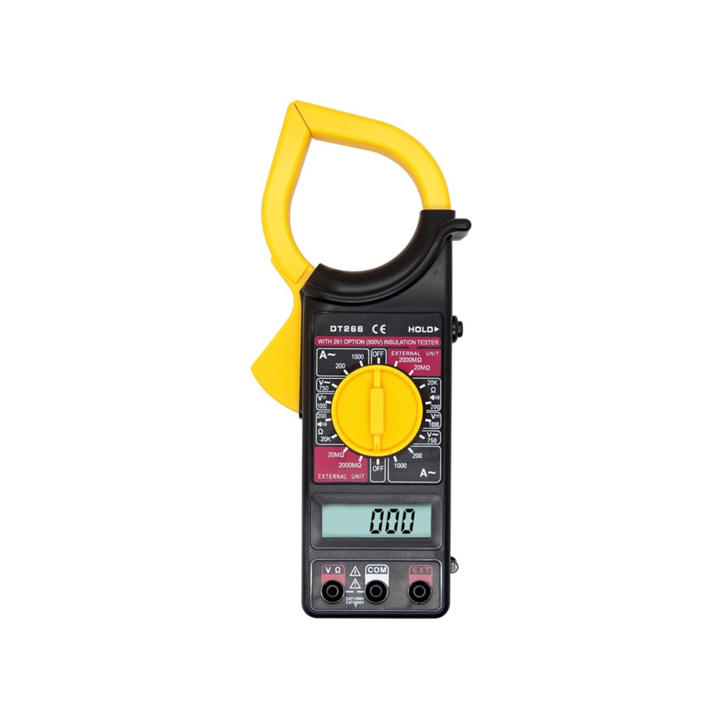 Pinza Amperométrica Económica Aca: 1000A
Vca: 750V
Vcc: 1000V
Resistencia: 20 KΩ
Retención de lectura
Apertura máxima 57mm - 1999 Cuentas
Continuidad audible - 3 y 1/2 dígitos de 15mm.
