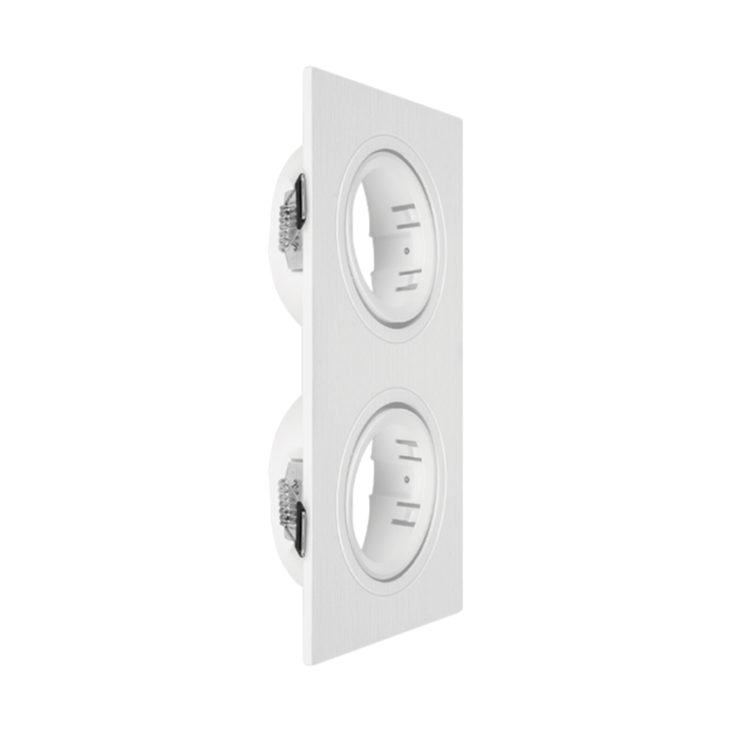 ARTEFACTO DE EMBUTIR CUADRADO DICRO X2 MOVIL PVC BLANCO
