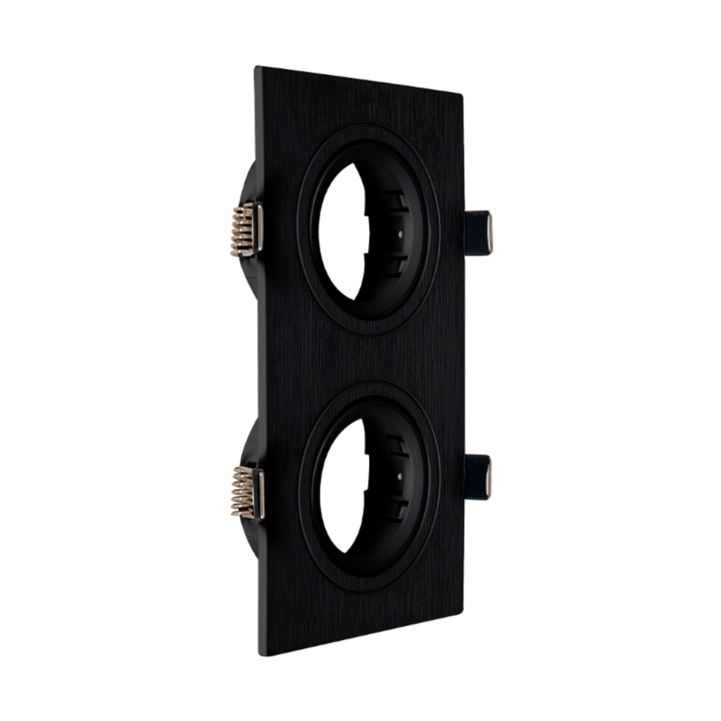 ARTEFACTO DE EMBUTIR CUADRADO DICRO X2 MOVIL PVC NEGRO