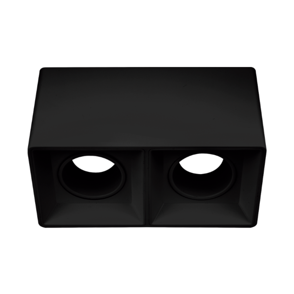 ARTEFACTO PLAFON CUADRADO DICRO X2 MOVIL PVC NEGRO LISO