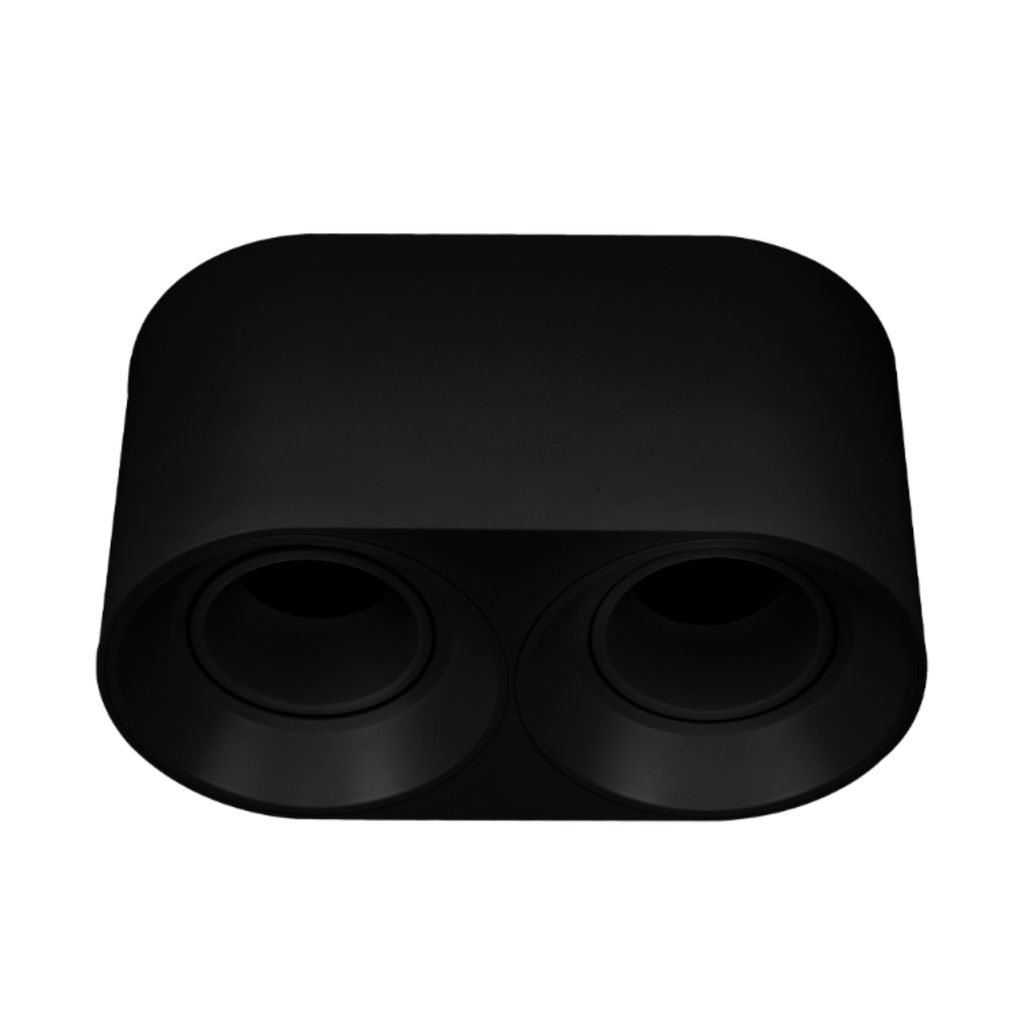 ARTEFACTO PLAFON REDONDO DICRO X2 MOVIL PVC NEGRO LISO