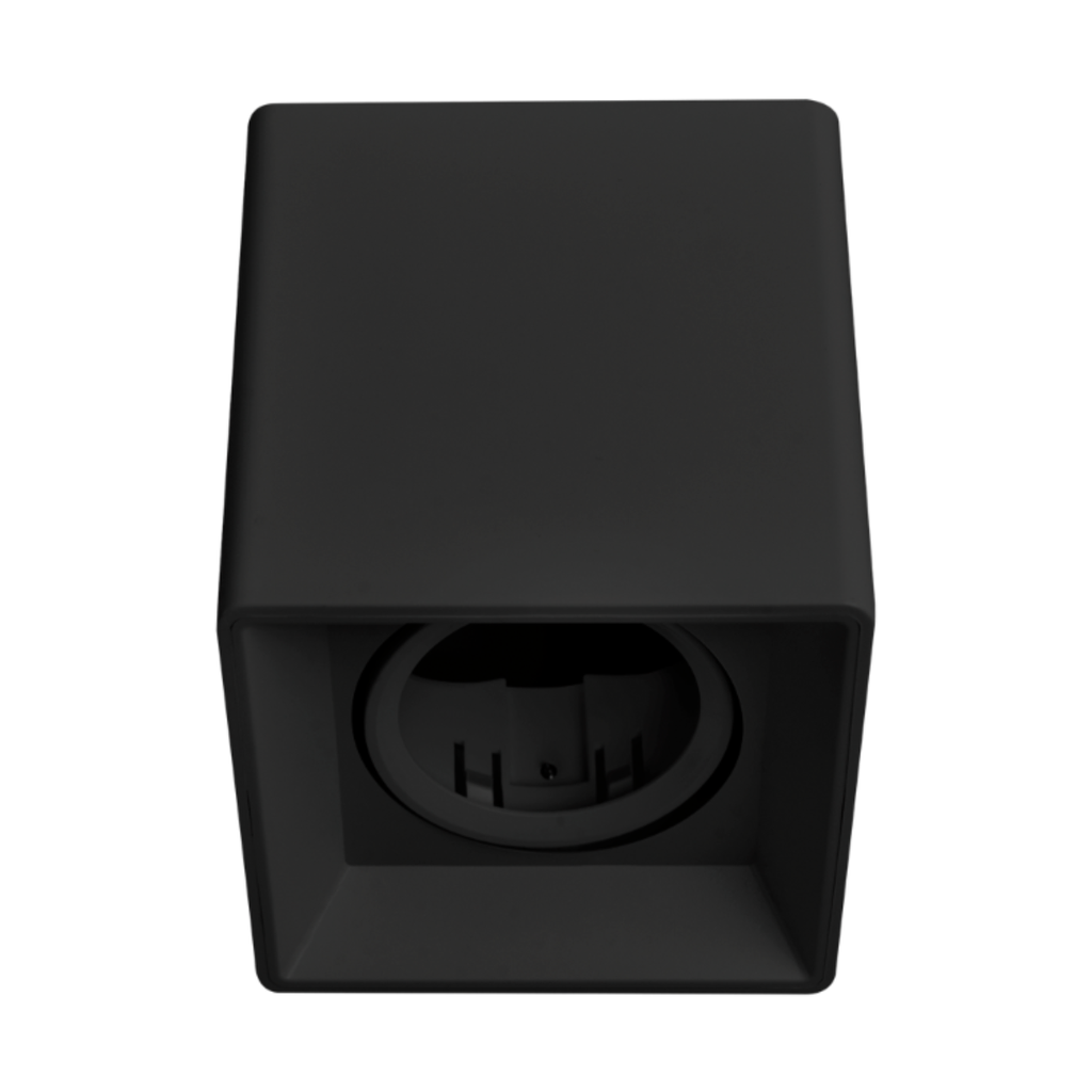 ARTEFACTO PLAFON CUADRADO DICRO X1 MOVIL PVC NEGRO RANURADO