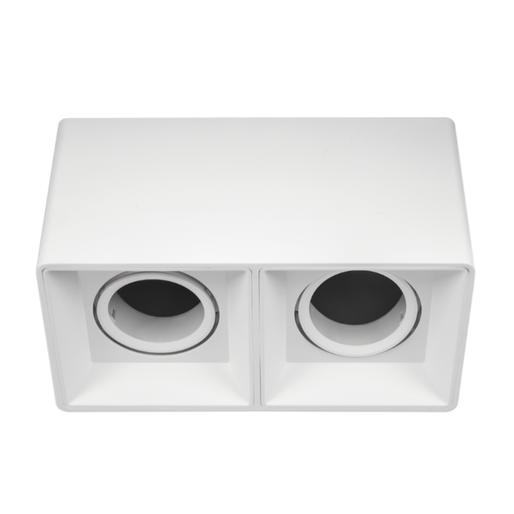 ARTEFACTO PLAFON CUADRADO DICRO X2 MOVIL PVC BLANCO RANURADO