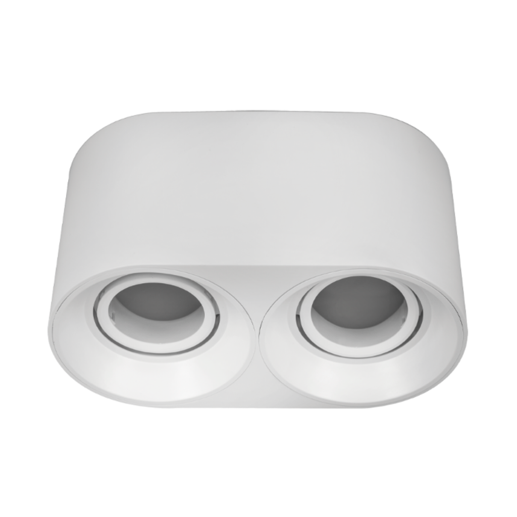 ARTEFACTO PLAFON REDONDO DICRO X2 MOVIL PVC BLANCO RANURADO