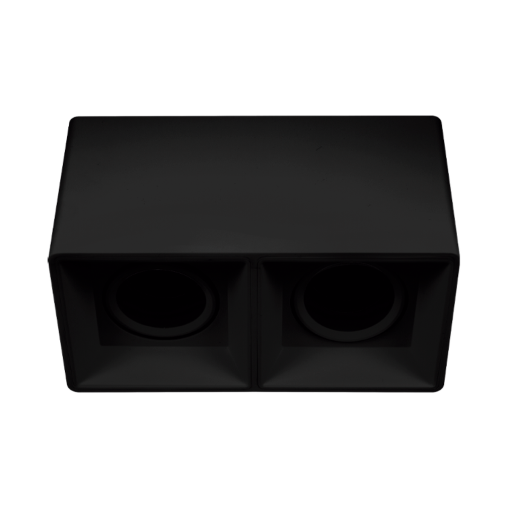 ARTEFACTO PLAFON CUADRADO DICRO X2 MOVIL PVC NEGRO RANURADO