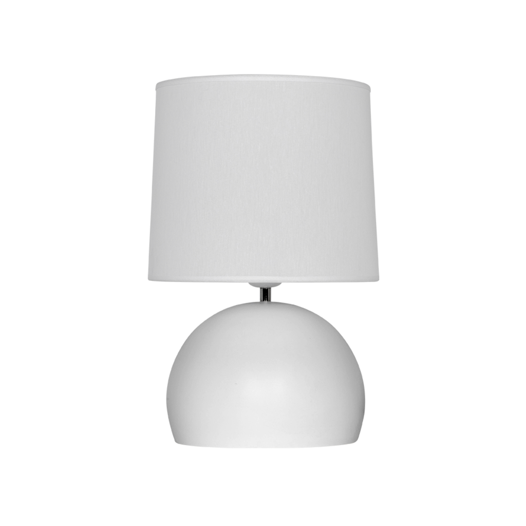 Lámpara de Mesa Bocha Grande Blanca. 1×E27. Pantalla Cónica Blanca H39cm. Ø25cm.