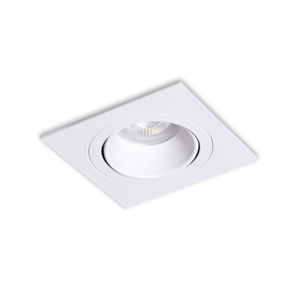 Emb cuadrado movil, aluminio antideslumbrante bco. para GU10