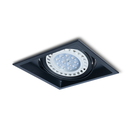 Embutido cuadrado movil, alum. negro; 18x18cm, AR111; GU10