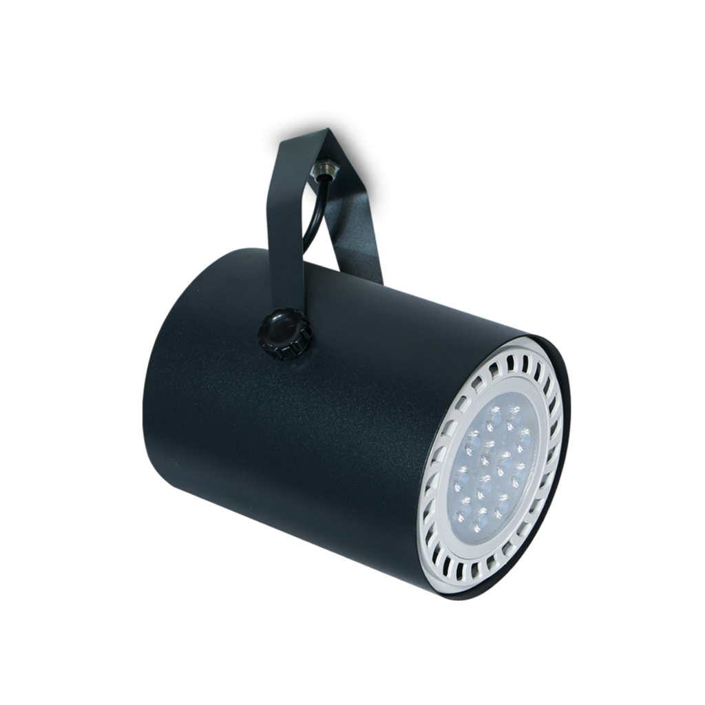 Spot estilo tacho circular negro para lampara ar111 gu10