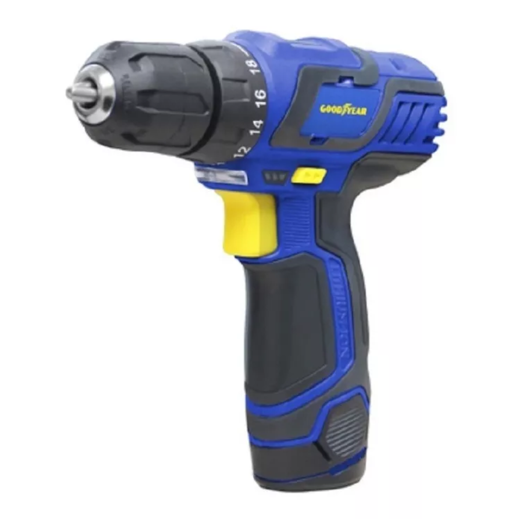 Taladro Inalámbrico 12V- 0-700 RPM - Bateria de LITIO - Incluye Maletin con 6 Mechas, 6 puntas de Destornillador y 1 punta Conector - Gatillo regulador de Velocidad