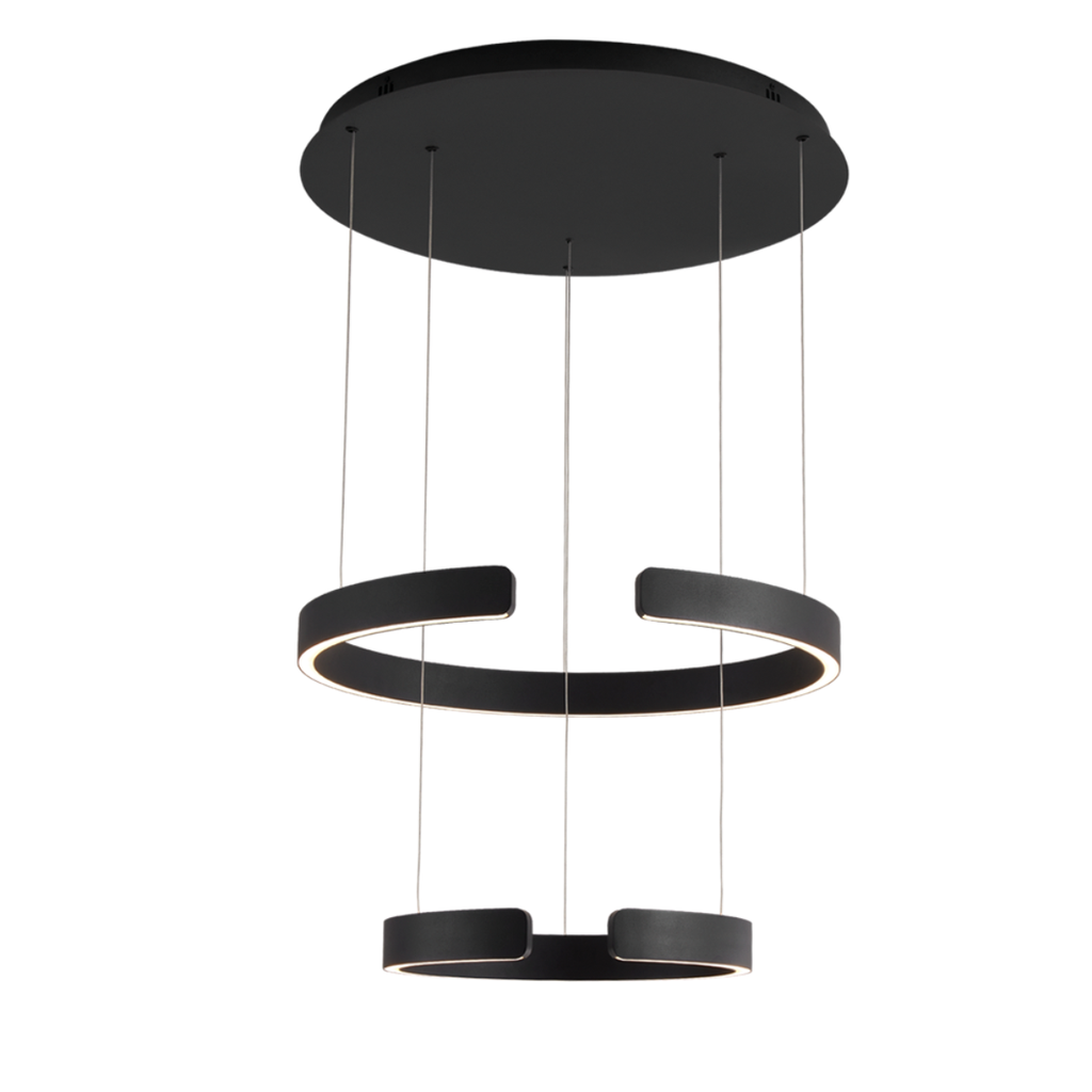 Colgante doble ø60cm y ø40cm de aluminio, de 50w+30w led