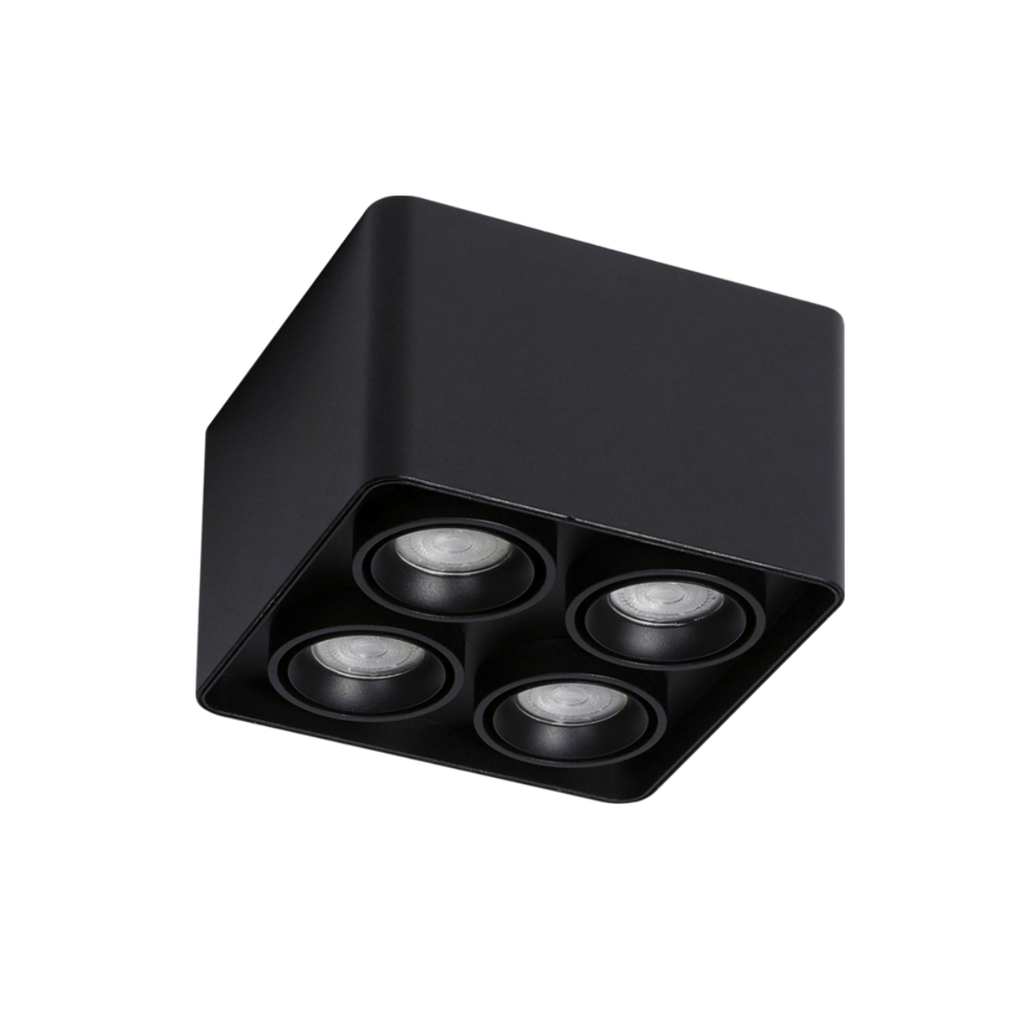 Plafon de 4L movil Cardanico negro para GU10