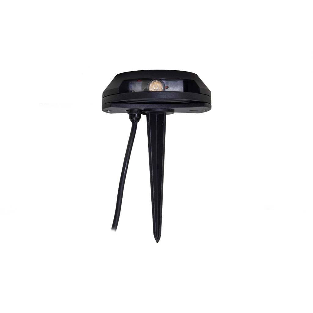 Artefacto para exterior en piso 1 efecto con jabalina negro 135x160mm